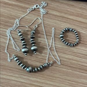 Silver Beaded Jewelry Set
